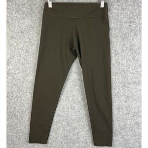 Groceries Leggings Womens Large Green Organic Cotton Stretch Athleisure Gym USA